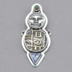 Tabra Bronze Coin With Azurite Charm Charms