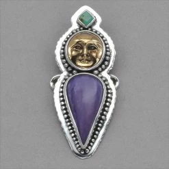 Tabra Bronze Face And Sugilite Charm