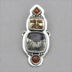 Tabra Pyrite Carnelian And Onyx Inlay Charm Charms