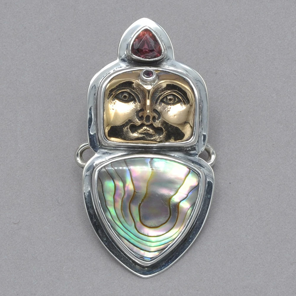 Hot Sale 🥰 Tabra Bronze Face And Abalone Charm Charms 🌟 3 Tabra Bronze Face And Abalone Charm Charms