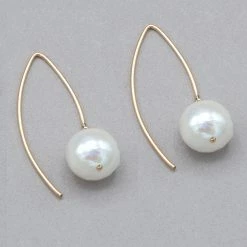 Delisch Baroque Pearl Marquise Wire Earrings