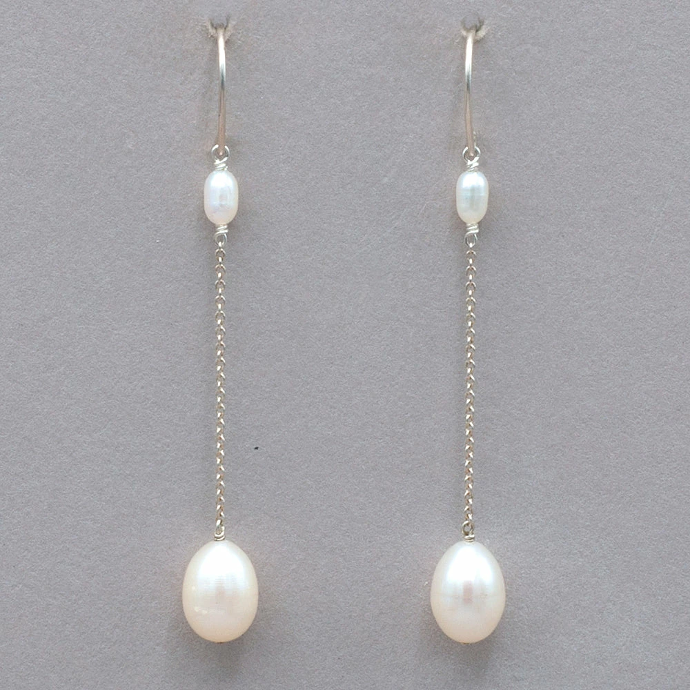 Outlet π Delisch Pearl Long Drop Sterling Silver Earrings β€οΈ 3 Delisch Pearl Long Drop Sterling Silver Earrings