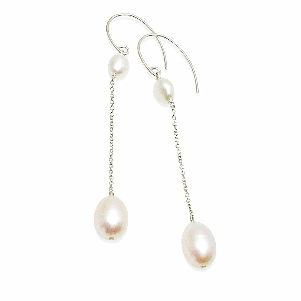 Outlet π Delisch Pearl Long Drop Sterling Silver Earrings β€οΈ 4 Delisch Pearl Long Drop Sterling Silver Earrings