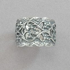 Rings David Tishbi Oxidized Sterling Silver Filigree Ring