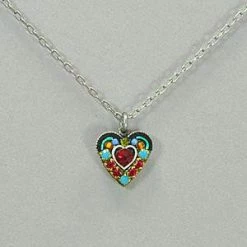 Necklaces Firefly Small Crystal Heart Pendant Necklace