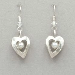 Jim Kelly Open Heart And Pearl Earrings