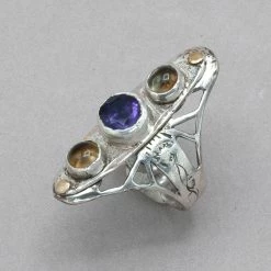 Jim Kelly Amethyst And Citrine Ring