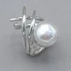 Lilly Barrack Criss Cross Sterling Silver And Pearl Ring