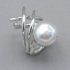 Cheap Rainbow Bridge Store 5 Lilly Barrack Criss Cross Sterling Silver And Pearl Ring