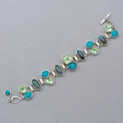 Mystical Madness Turquoise Labradorite And Prehnite Bracelet