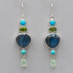 Mystical Madness Labradorite Turquoise And Peridot Earrings