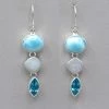 Mystical Madness Larimar, Druzy And Blue Topaz Earrings