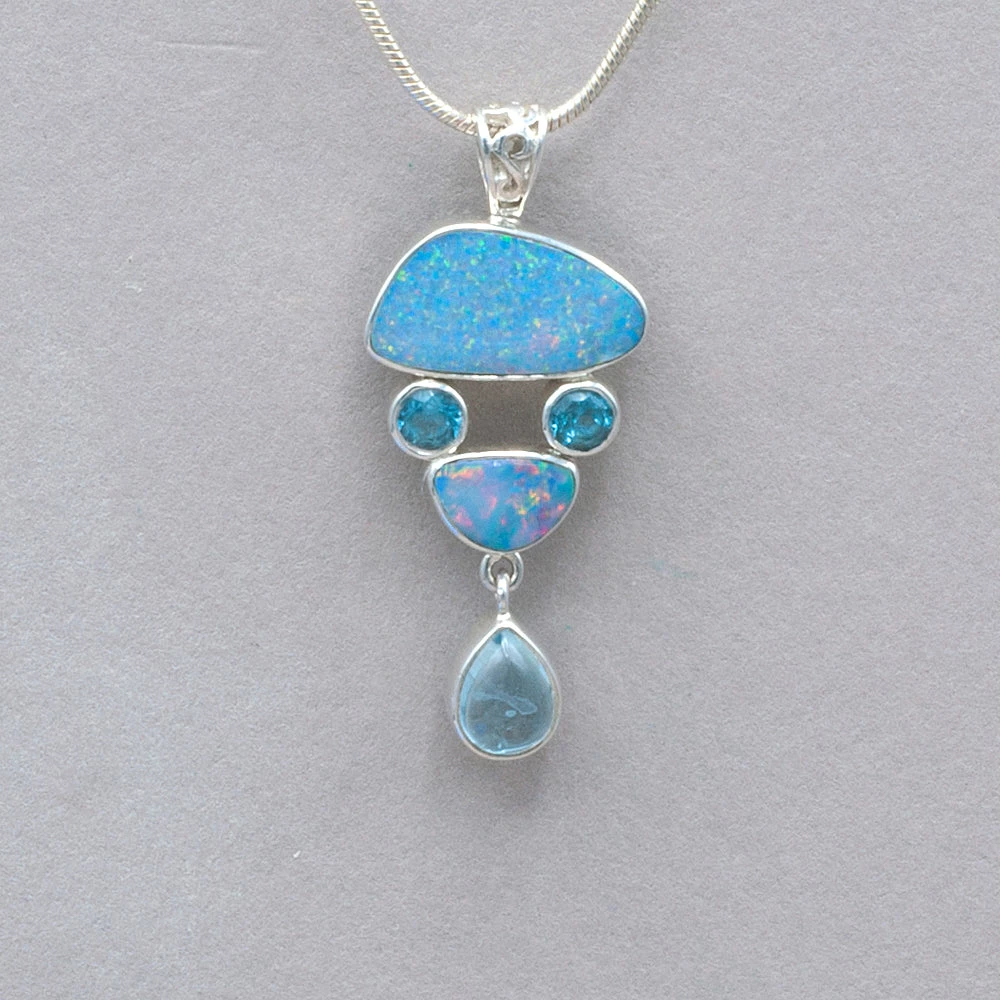 Cheap ๐ Mystical Madness Opal And Blue Topaz Pendant Pendants ๐ 3 Mystical Madness Opal And Blue Topaz Pendant Pendants