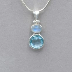 Mystical Madness Rainbow Moonstone And Topaz Pendant
