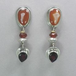 Tabra Carnelian And Indian Garnet Earrings