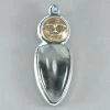 Pendants Tabra Bronze Sun Face And Plume Agate Pendant