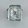 Tabra Embossed Sterling Silver And Ruby Ring