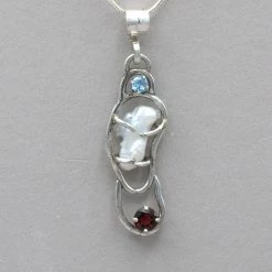 Jim Kelly Pearl And Garnet Pendant
