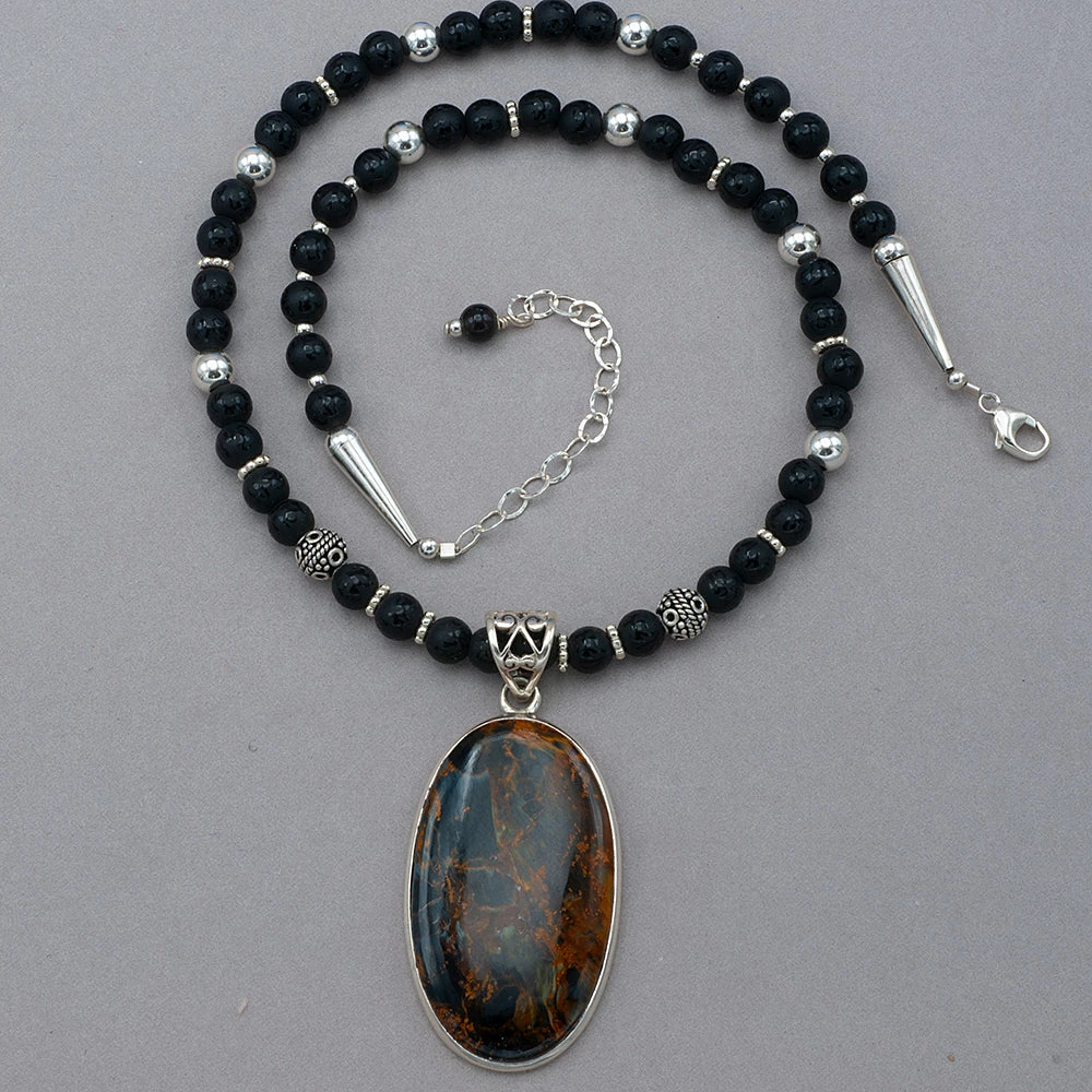 Best Sale ๐งจ Sammasati Necklaces Pietersite And Onyx Necklace ๐ 4 Sammasati Necklaces Pietersite And Onyx Necklace