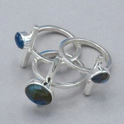 Lilly Barrack Stackable Three Rings Of Labradorite