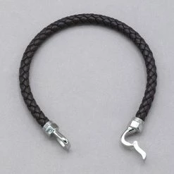Italgem Steel Italgem Dark Brown Leather Bracelet