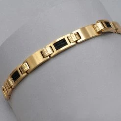 Italgem Steel Italgem Gold Stainless Steel Cable Link Bracelet