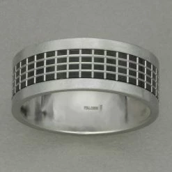 Italgem Steel Italgem Stainless Steel Grid Spinner Ring Rings