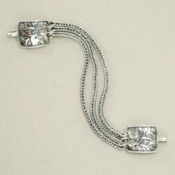 Tabra Sterling Silver 3 Strand Connector Bracelet Chain CBR33