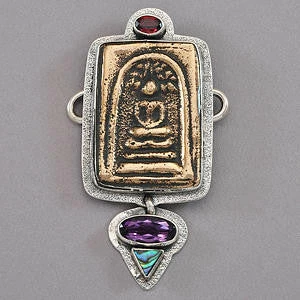 Best Pirce β Tabra Bronze Buddha, Garnet, Amethyst, And Paua Shell Neck Charm π 3 Tabra Bronze Buddha, Garnet, Amethyst, And Paua Shell Neck Charm