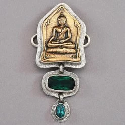 Cheap Rainbow Bridge Store 17 Charms Tabra Bronze Buddha And Green Quartz Neck Charm