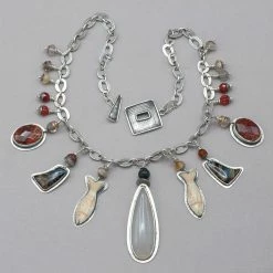 Necklaces Tabra White Agate With Pietersite Treasure Necklace