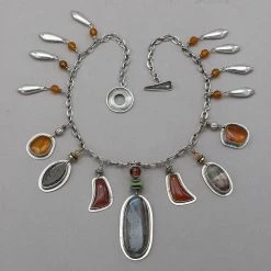 Tabra Agate, Amber, Carnelian And Jasper Treasure Necklace