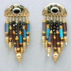 Tabra Vintage Garnet And Gold Earrings